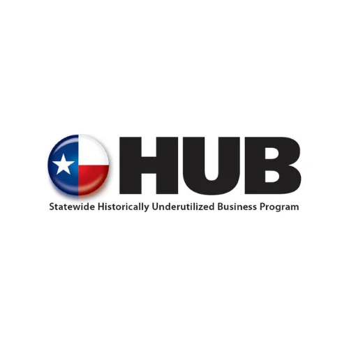 HUB logo representing the Statewide Historically Underutilized Business Program promoting diverse business participation.
