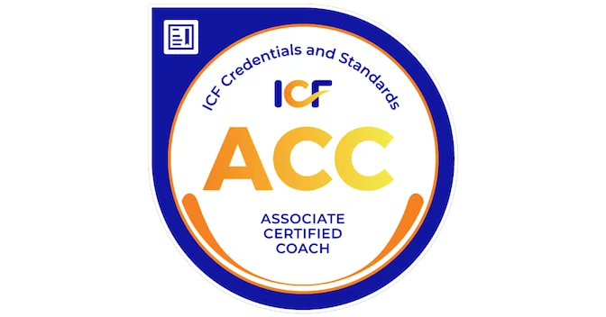 International Coaching Federation (ICF) Associate Certified Coach (ACC) logo representing professional coaching credential.