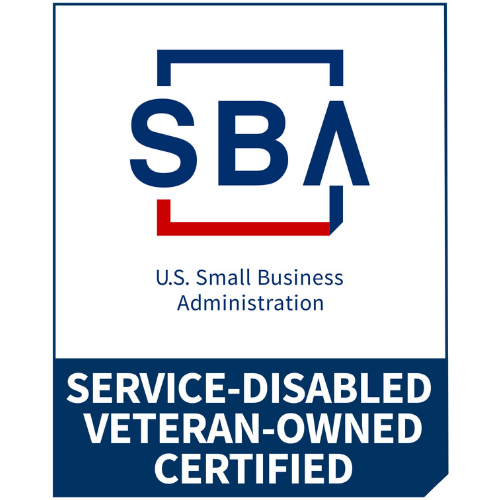 Official SBA logo for Service-Disabled Veteran-Owned Small Business certification, enabling access to federal contracting opportunities.
